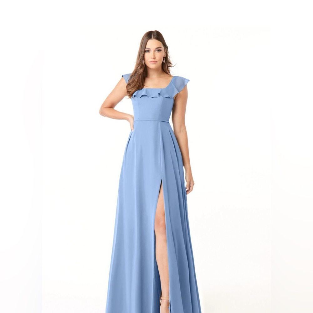 Azazie Jinny dress in Steel Blue